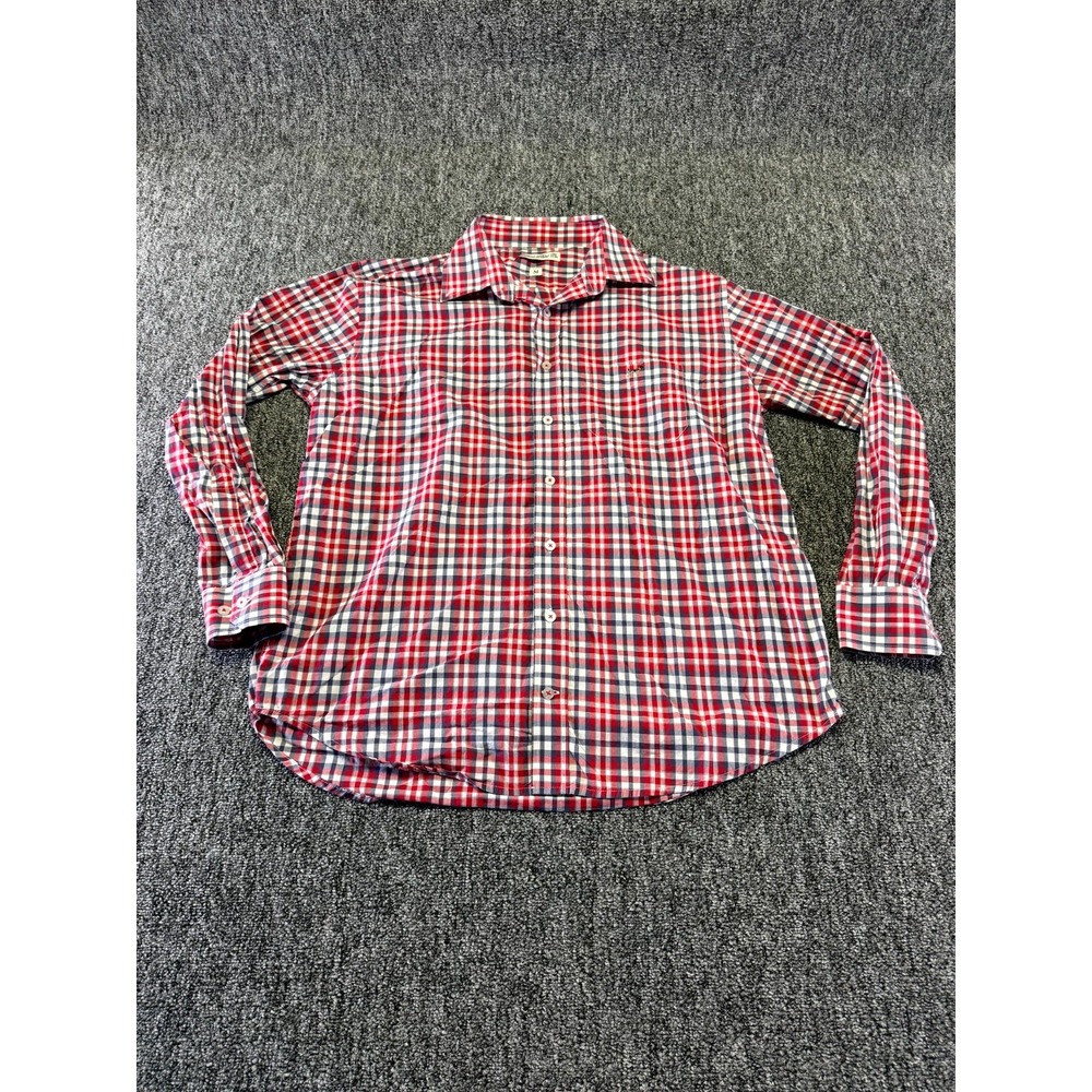 Southern Point Co Shirt Mens Medium Red Plaid Cotton Embroidered Button Down